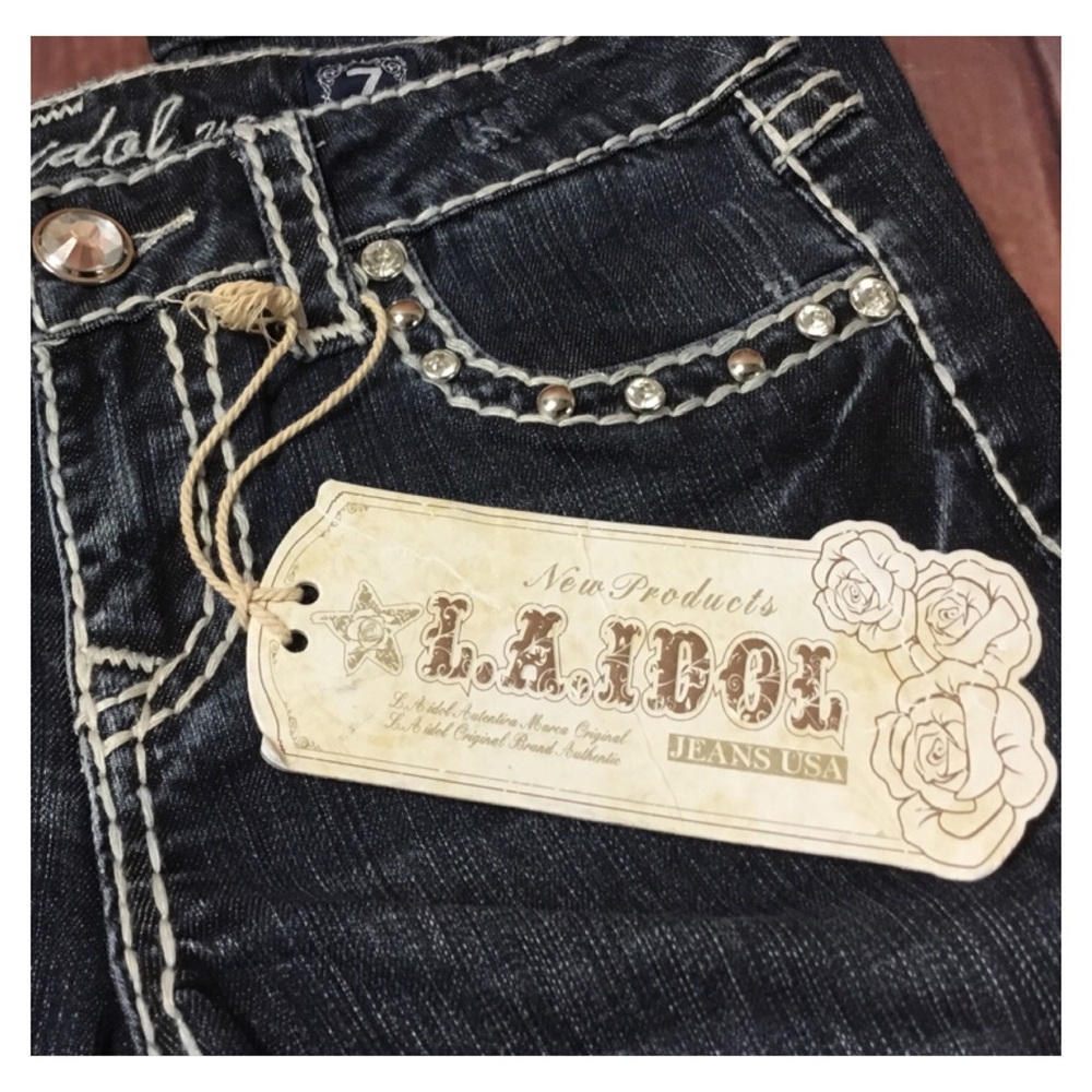New! LA IDOL Rhinestone Denim Jeans